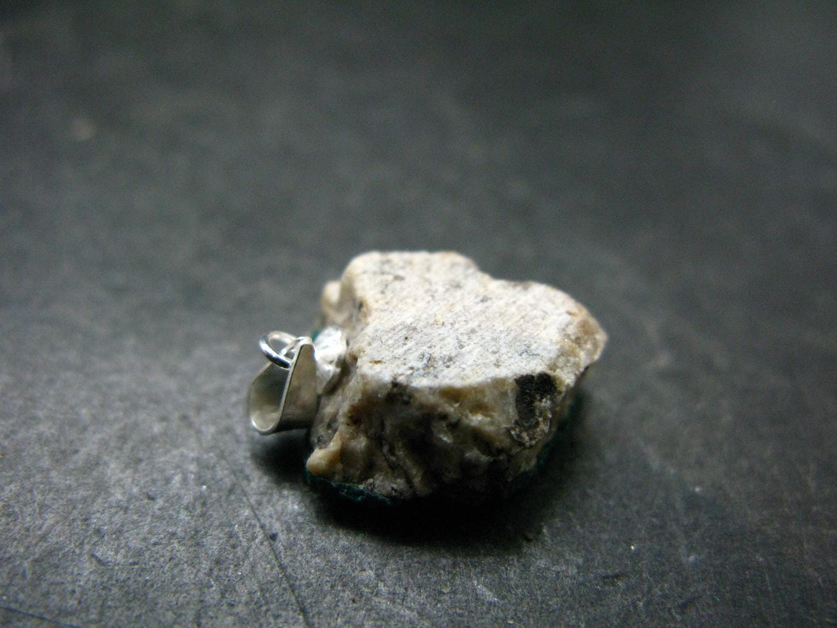 Dark Green Sparkling Gemmy Dioptase Silver Pendant from Kazakhstan - 0.9" - 2.53 Grams