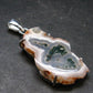 Moss Agate Silver Plated Pendant From Brazil - 6.39 Grams - 1.8"
