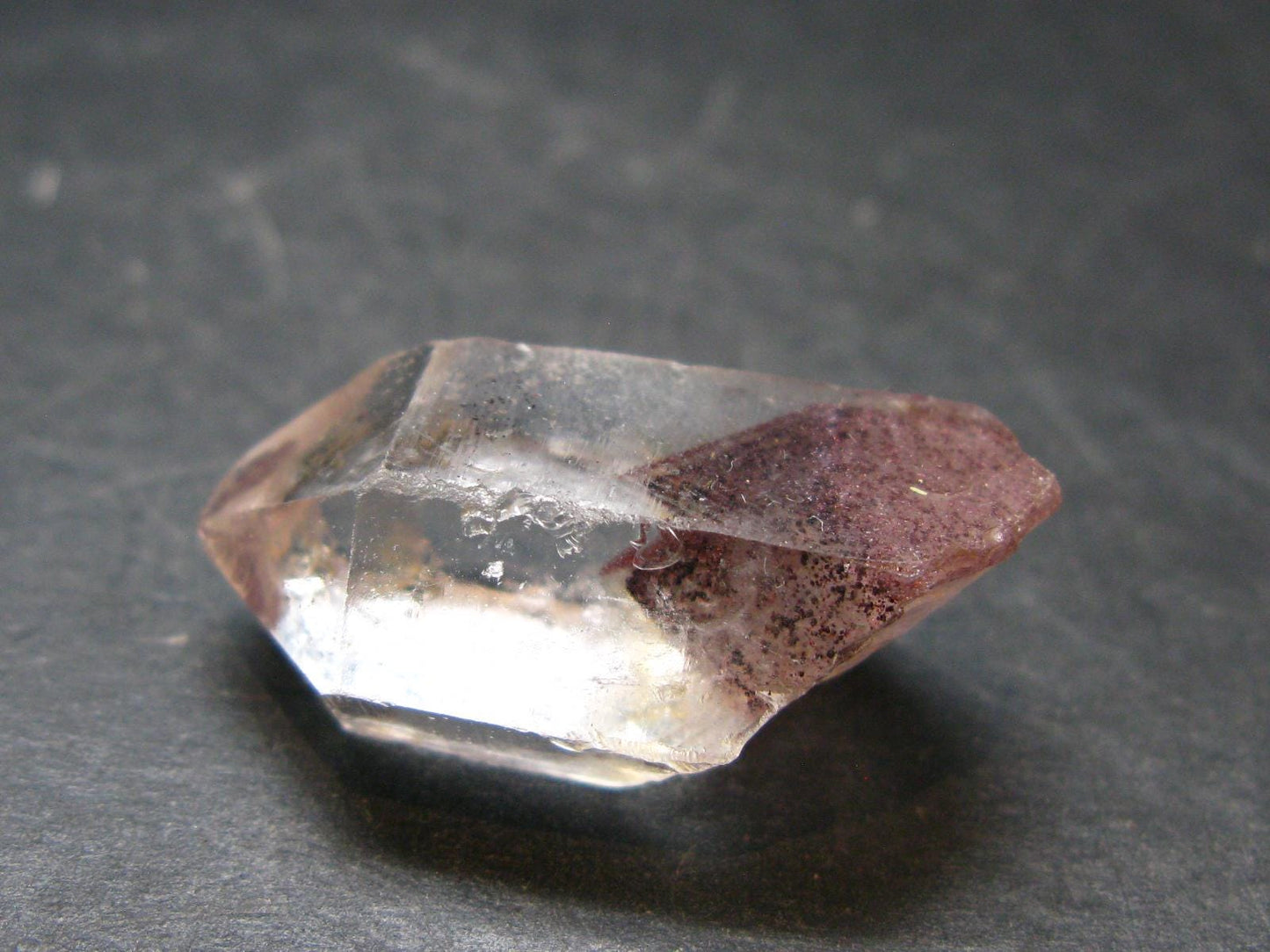 Phantom Hematite in Quartz Crystal From India - 1.3" - 10.64 Grams