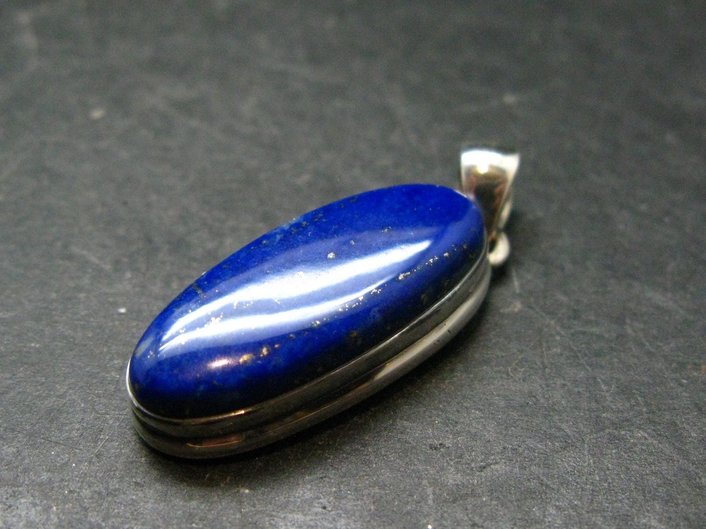 Lapis Lazuli Silver Pendant From Afghanistan - 1.6" - 8.47 Grams