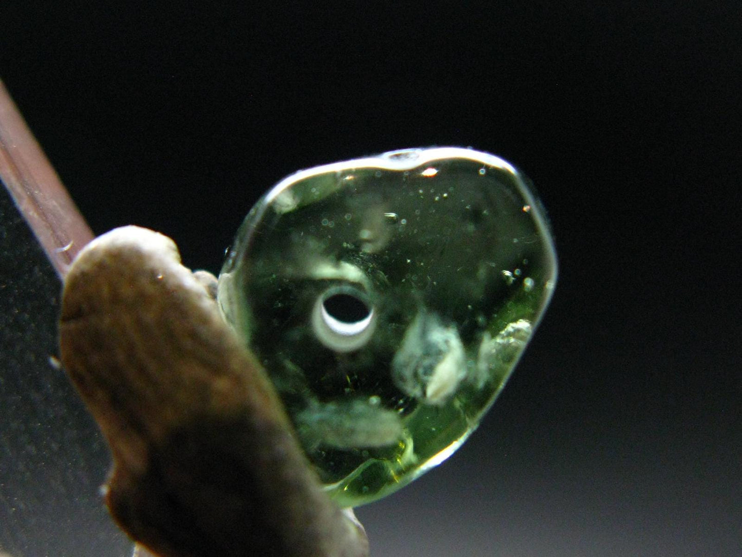 Moldavite Tektite Tumbled Bead from Czech Republic - 10 mm - 3.10 Carats