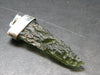 Gem Moldavite Tektite SS Pendant From Czech Republic - 2.1" - 5.8 Grams