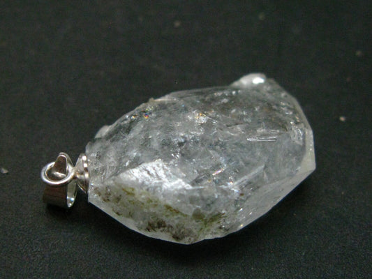 Aquamarine Crystal Silver Pendant From China - 1.2" - 4.34 Grams
