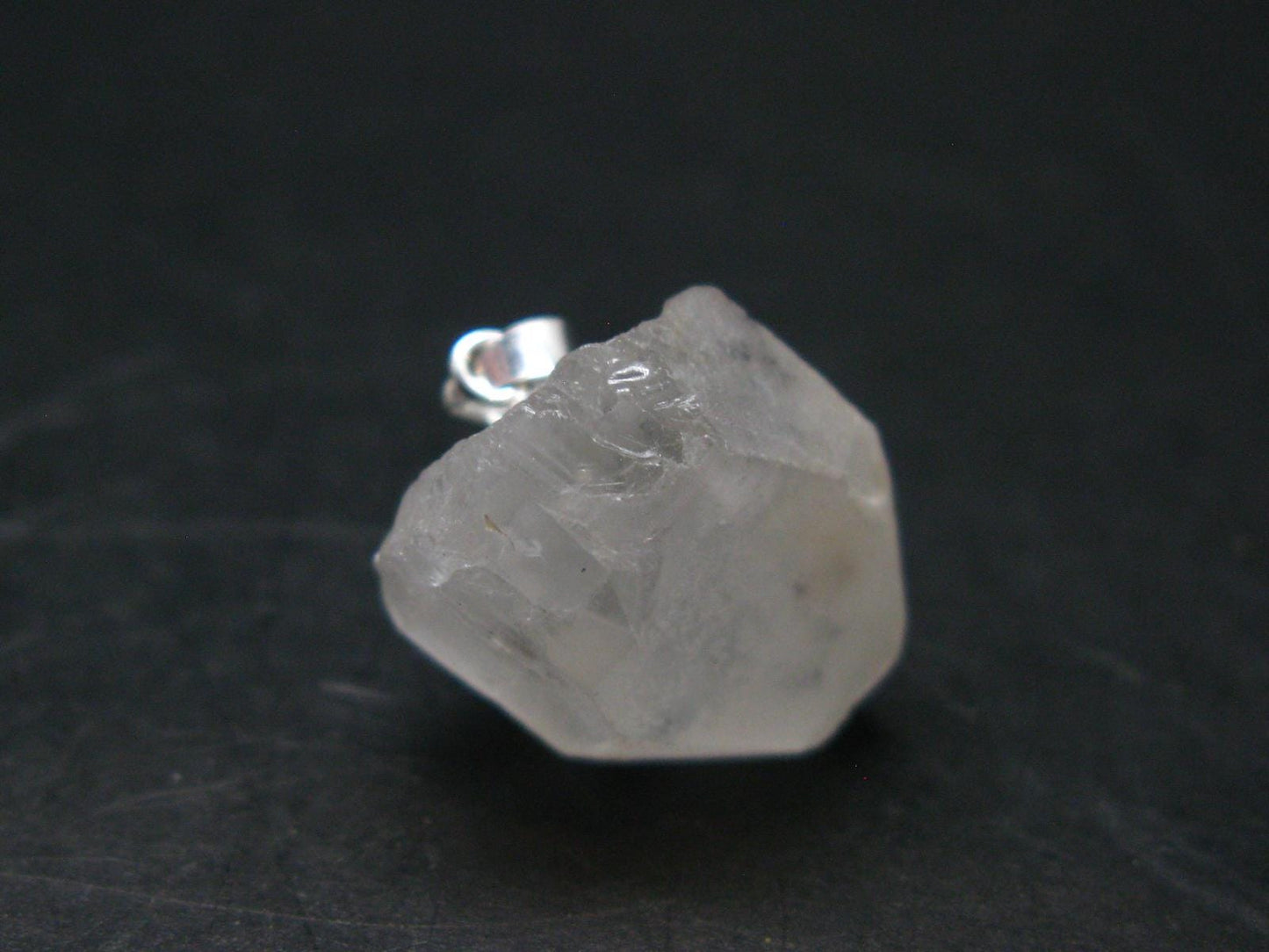 Spider quartz!! Rare Hollandite in Quartz Crystal Silver Pendant from Madagascar - 0.8" - 4.78 Grams