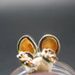 Spessartine Garnet Silver Stud Earrings From Tanzania - 0.6" - 1.67 Grams