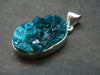 Dioptase Crystal Silver Pendant from Congo - 5.15 Grams - 1.2"