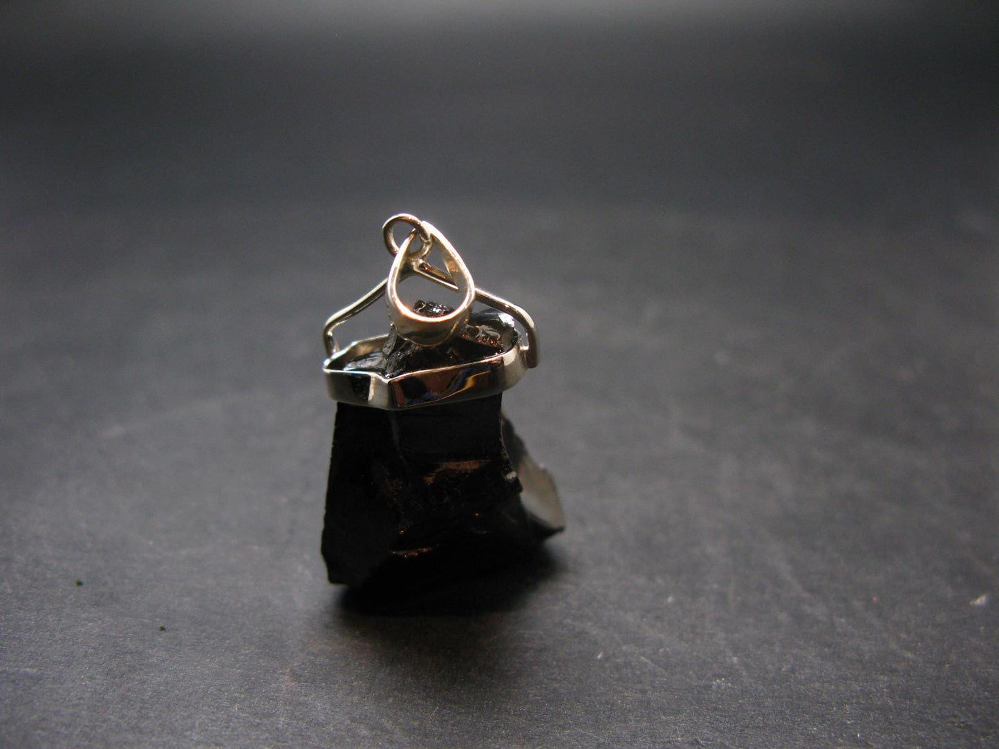 Unpolished Elite Shungite Silver Pendant from Russia - 1.5" - 5.76 Grams