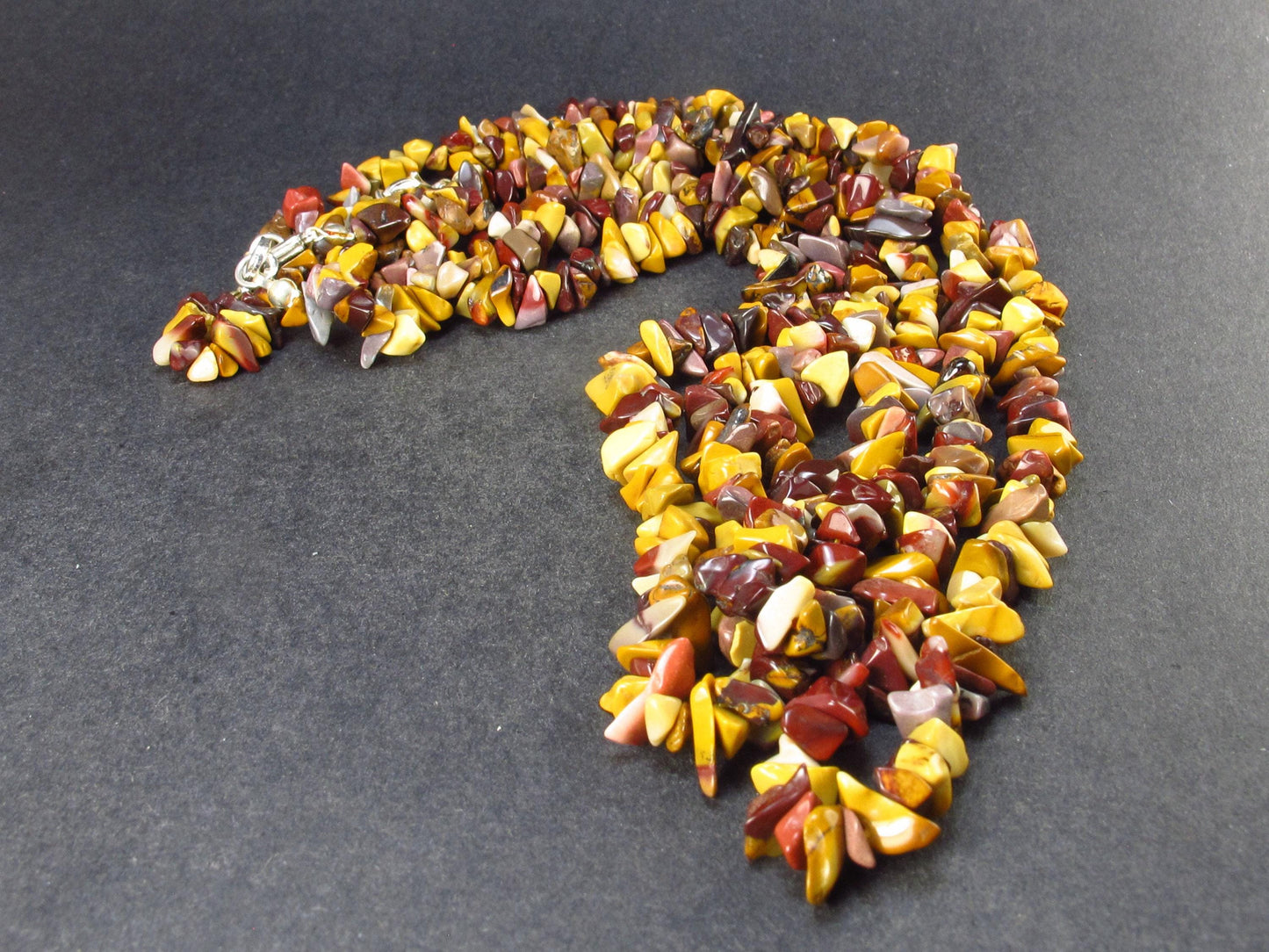 Set of 3 Natural Mookaite Tumbled Beads Necklaces From Australia - 18" Each