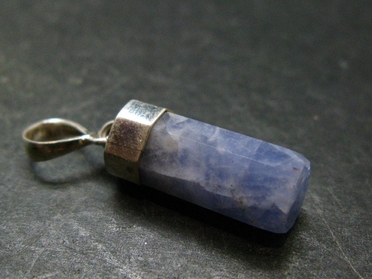 Rare Raw Hackmanite Silver Pendant from Afghanistan - 1.3" - 3.20 Grams