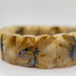 Golden Rutilated Quartz Tile Bracelet – Natural Crystal Statement Jewelry