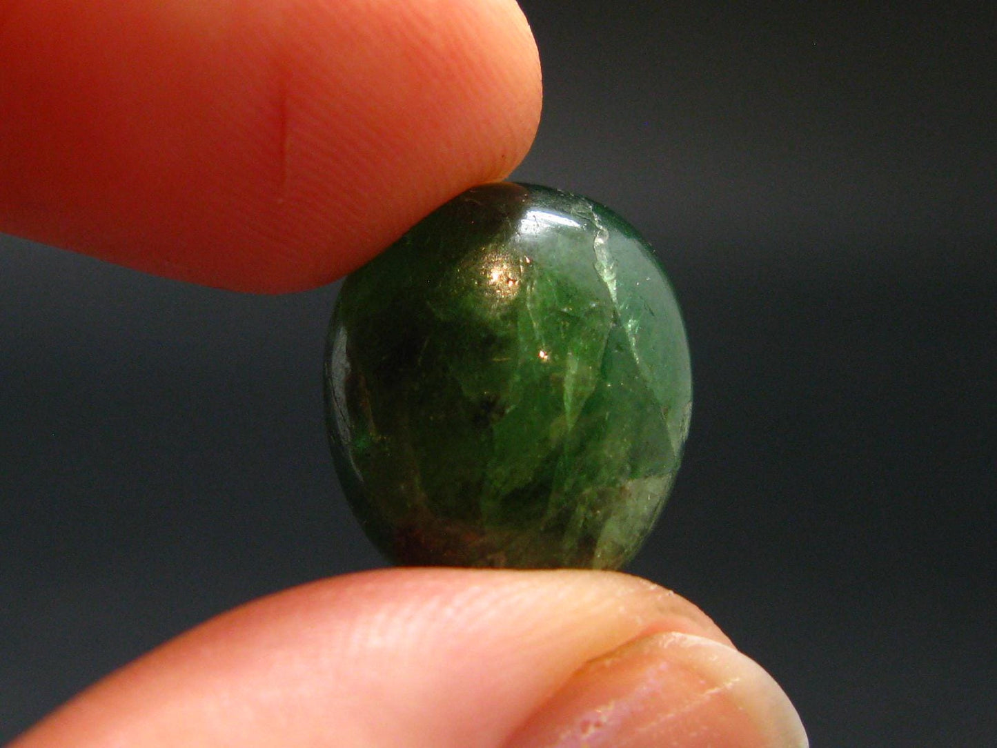 Gem Tsavorite Tsavolite Garnet Tumbled Stone from Tanzania - 15.35 Carats - 0.6"