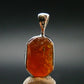 Raw Fire Opal Sterling Silver Pendant From Mexico - 0.7" - 1.06 Grams