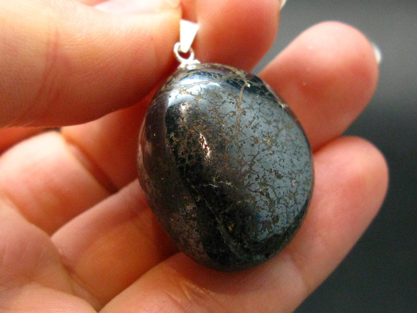 Covelite Covellite Crystal Silver Pendant From Peru - 1.3" - 23.73 Grams