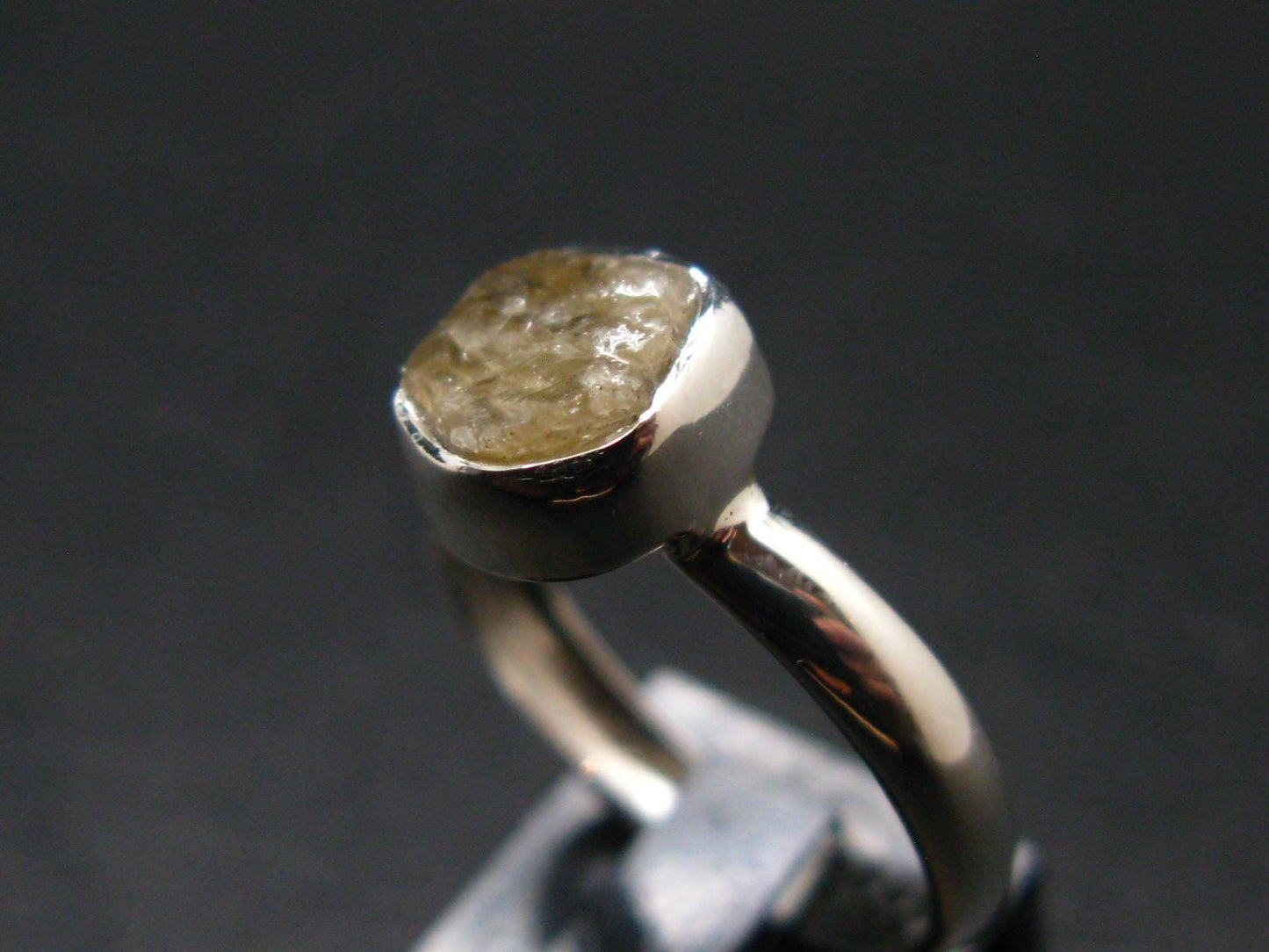Rare Agni Gold Danburite Silver Ring From Tanzania - 1.96 Grams - size 6