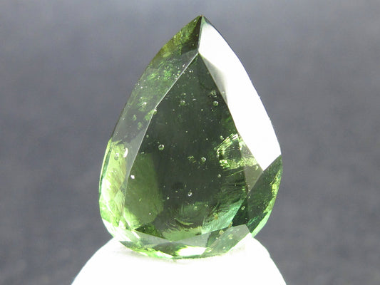 Moldavite Tektite Gem Cut Facetted Stone from Czech Republic - 14.95 Carats - 21x15mm
