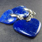 Lot of 3 Natural Indigo Blue Lapis Lazuli Heart Pendants from Afghanistan