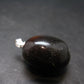 Rare Blue Amber Tumbled Fluorescent Silver Pendant From Indonesia - 1.2" - 4.0 Grams