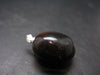 Rare Blue Amber Tumbled Fluorescent Silver Pendant From Indonesia - 1.2" - 4.0 Grams