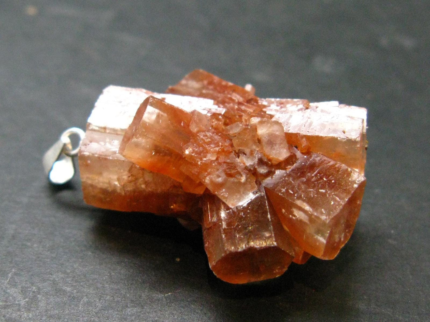 Terminated Aragonite Crystal Silver Pendant from Morocco - 1.4" - 8.69 Grams