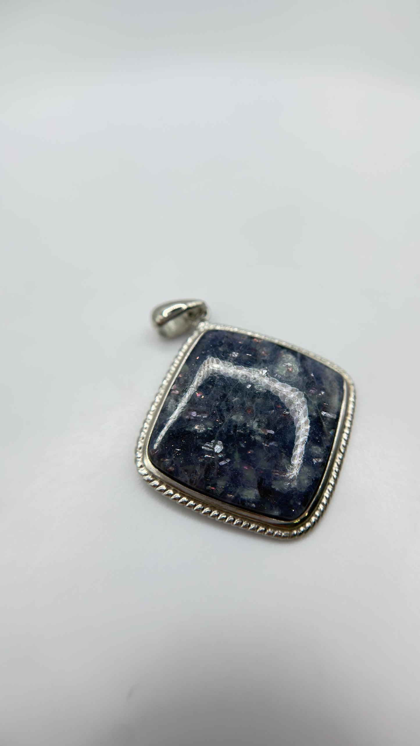 Lattice Sunstone Pendant Rare Gemstone Silver Necklace Natural Sparkle Stone Unique Jewelry Gift