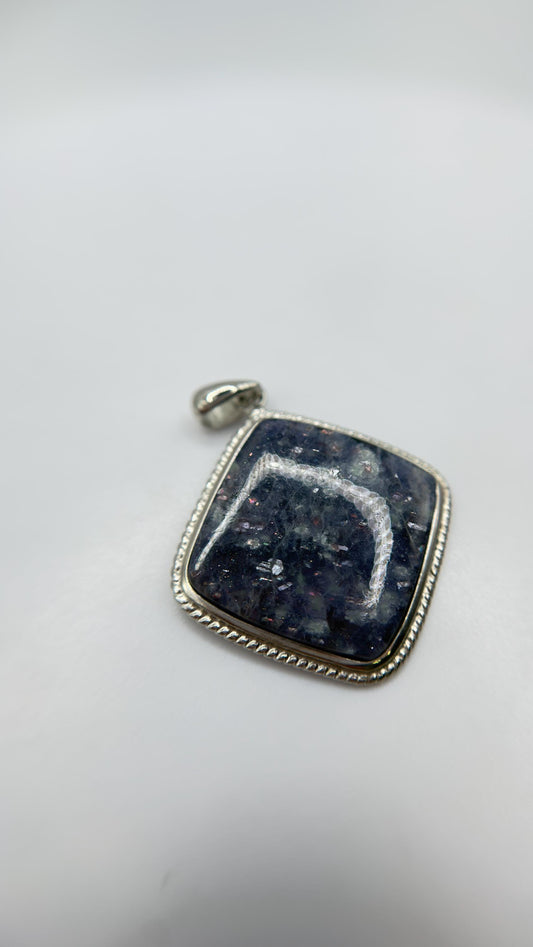 Lattice Sunstone Pendant Rare Gemstone Silver Necklace Natural Sparkle Stone Unique Jewelry Gift