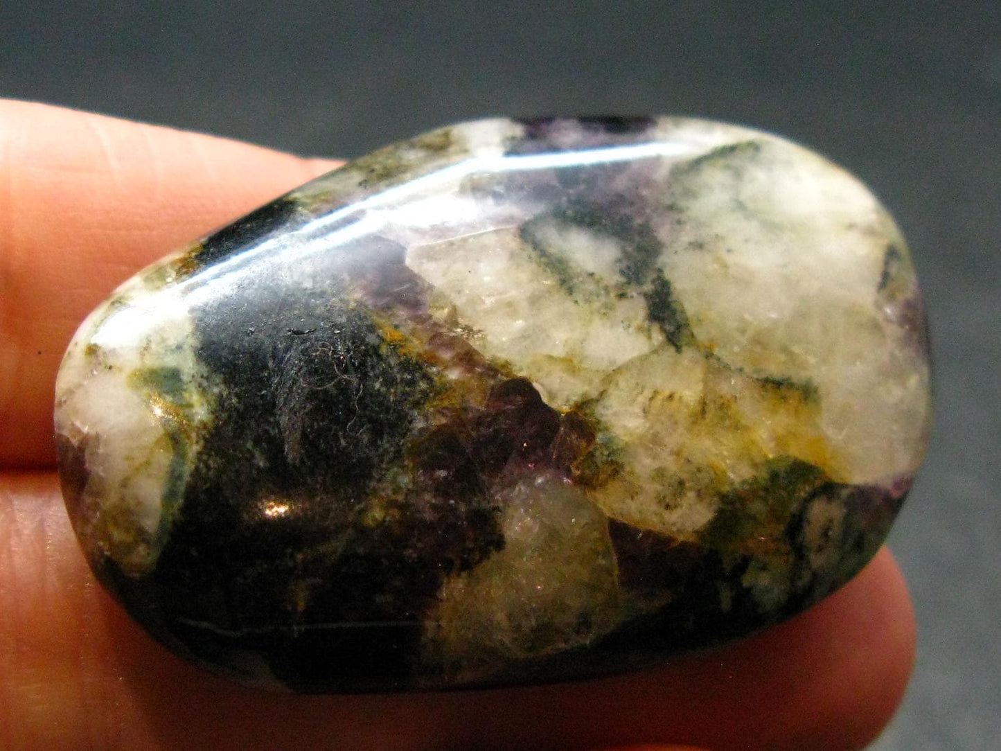 Phenakite Phenacite, Fluorite and Aquamarine Tumbled Stone From Russia - 1.7" - 20.53 Grams