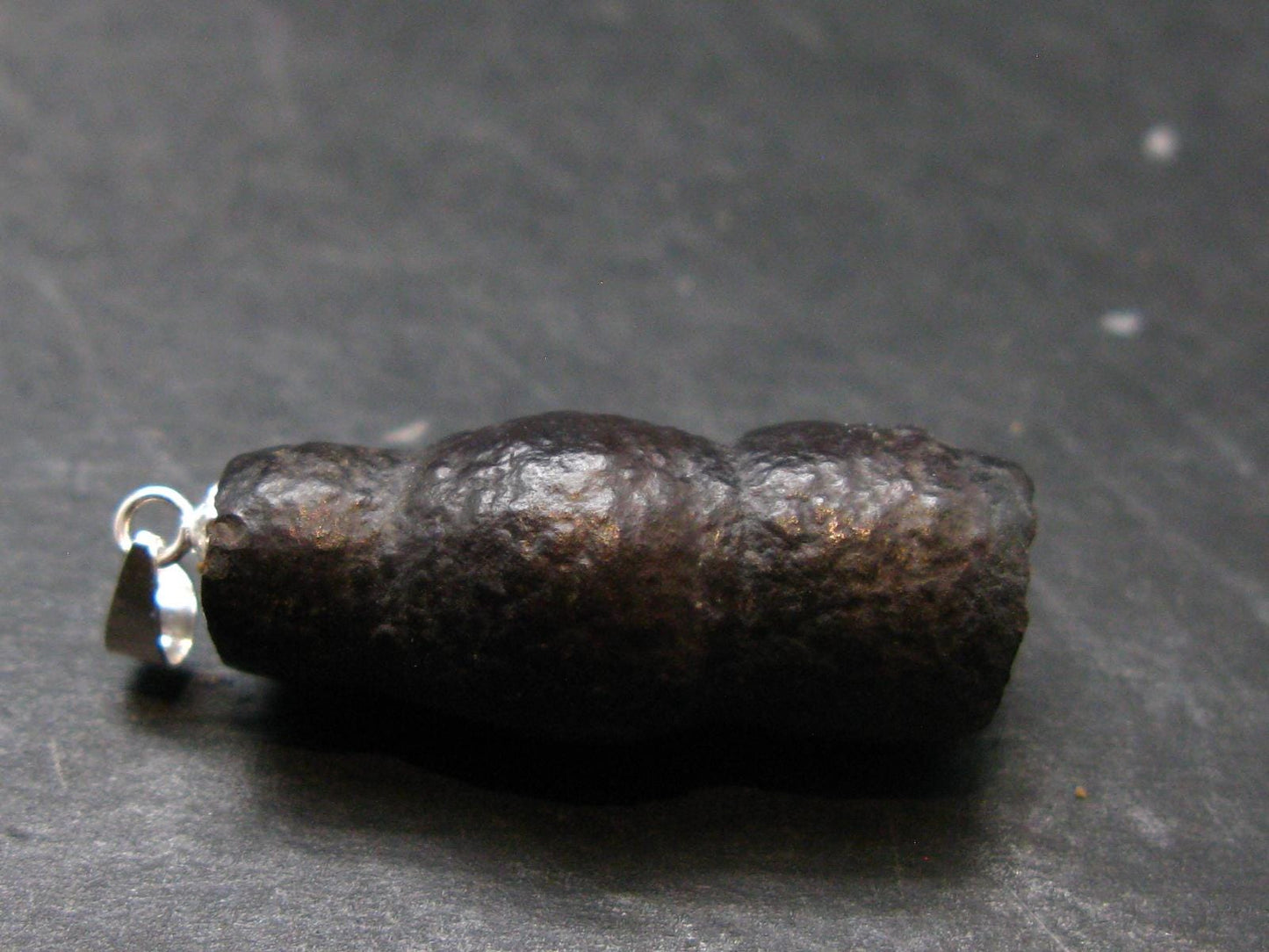 Rare Prophecy Stone Limonite after Pyrite Silver Pendant From Egypt - 1.4" - 8.74 Grams