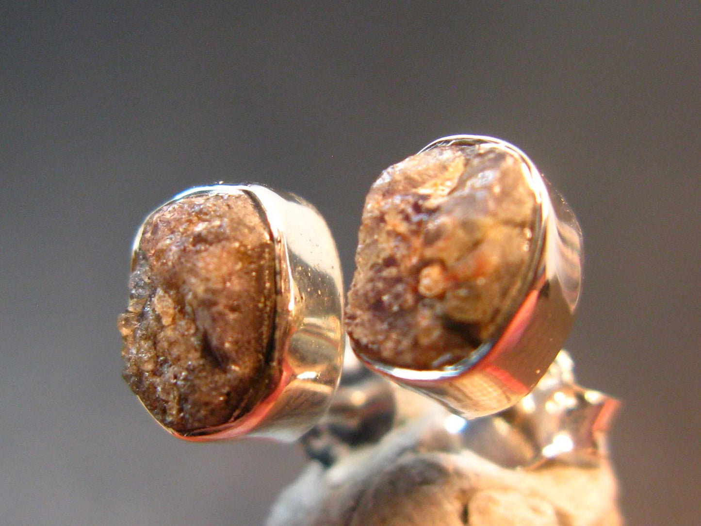 Alexandrite Stud Earrings Sterling Silver From Zimbabwe - 1.61 Grams