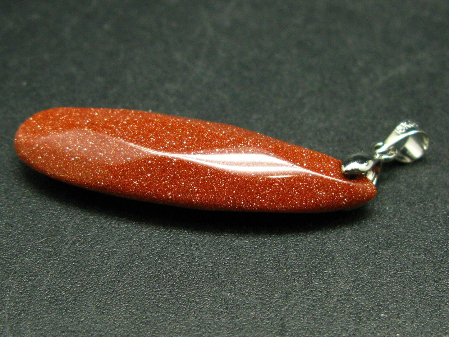 Reddish Brown Goldstone Pendant - 1.9"