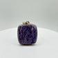 Charoite Sterling Silver Pendant – Square Design - 11.23 Grams