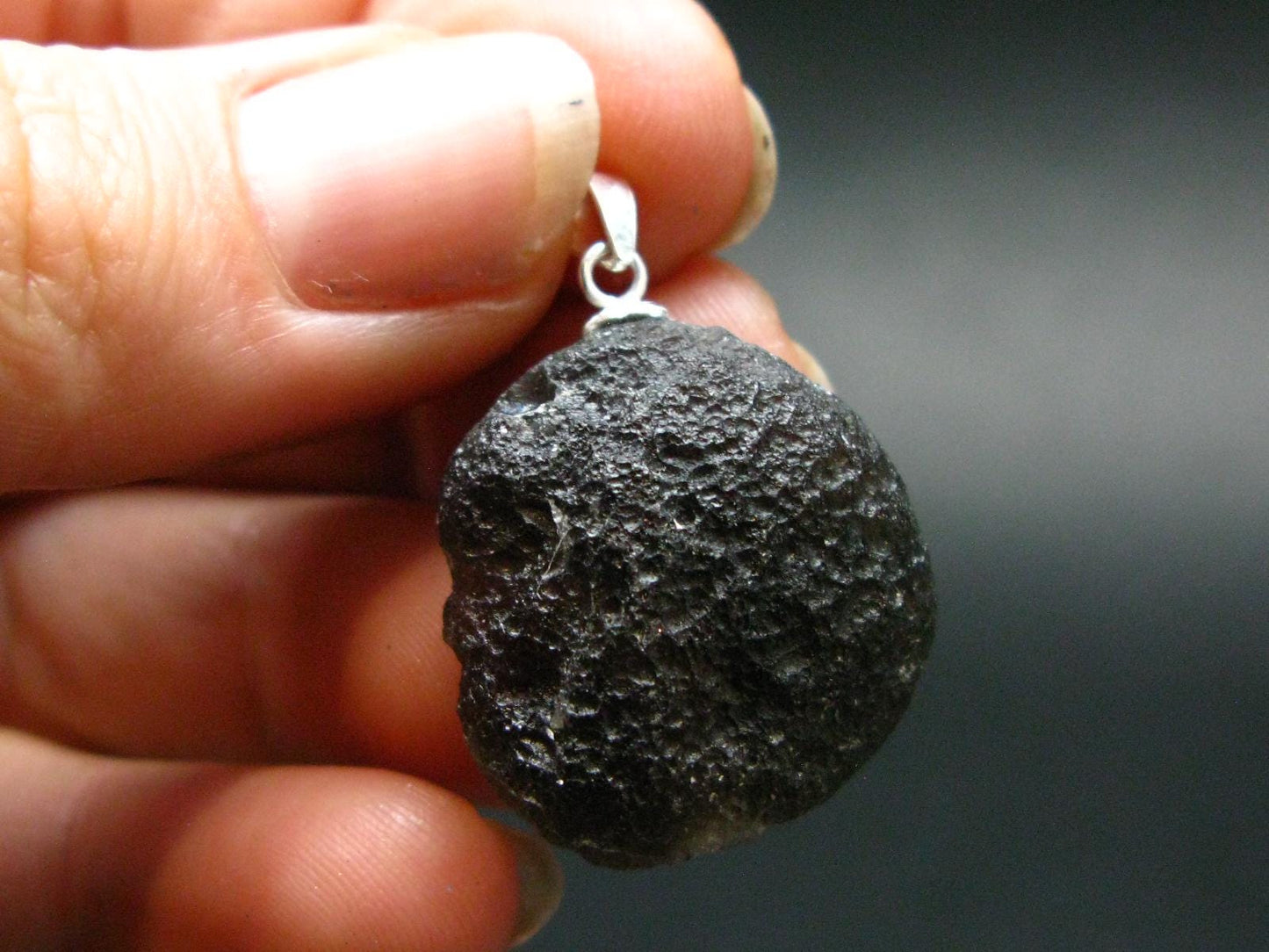 Rare Saffordite Cintamani Stone Pseudotektite Pendant from Arizona USA - 26.10 Carats - 1.1"