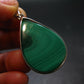 Queen of Green!! Genuine Vivid Vibrant Green Malachite Sterling Silver Pendant - 1.6" - 9.93 Grams