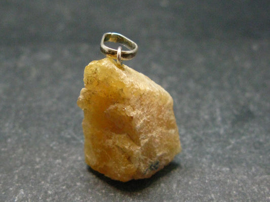 Heliodor (Yellow Beryl) Crystal Silver Pendant From Brazil - 1.1" - 5.14 Grams