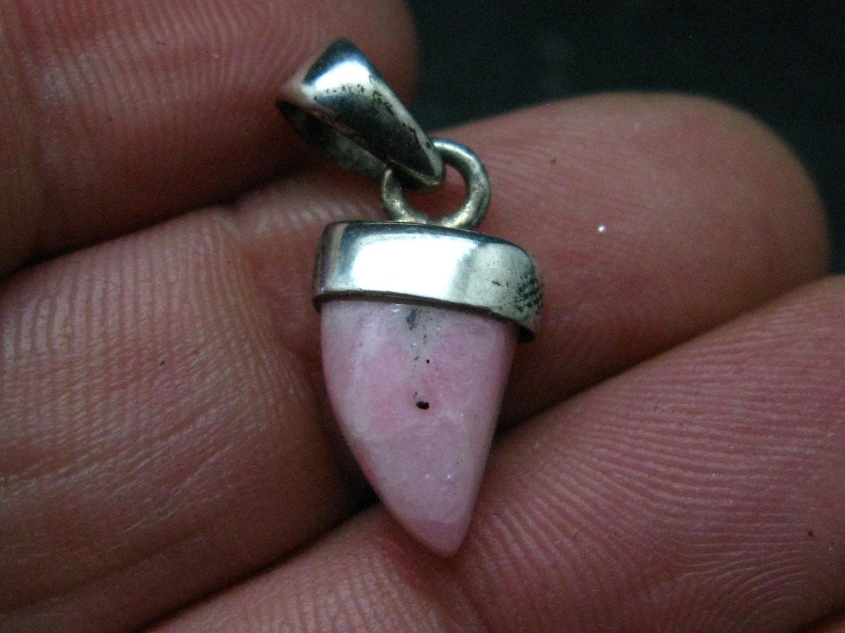 Rare Pink Tugtupite Sterling Silver Pendant From Greenland - 0.9" - 1.49 Grams