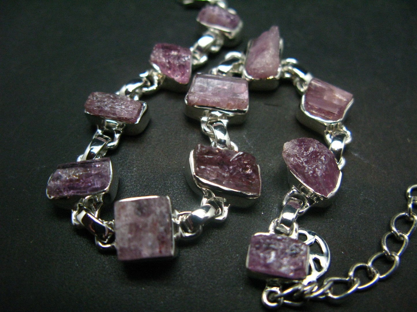 Pink Rose Imperial Topaz Silver Bracelet From Brazil- 7" - 14.8 Grams