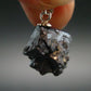 Metallic Silver Black Cuprite Sharp Octahedral Crystal Silver Pendant From Russia - 4.11 Grams