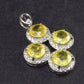 Nice Natural Faceted Yellow Sapphire 925 Sterling Silver Pendant - 1.1" - 3.0 Grams