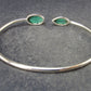 Beautiful Malachite Silver Bracelet - Size Adjustable - 5.86 Grams