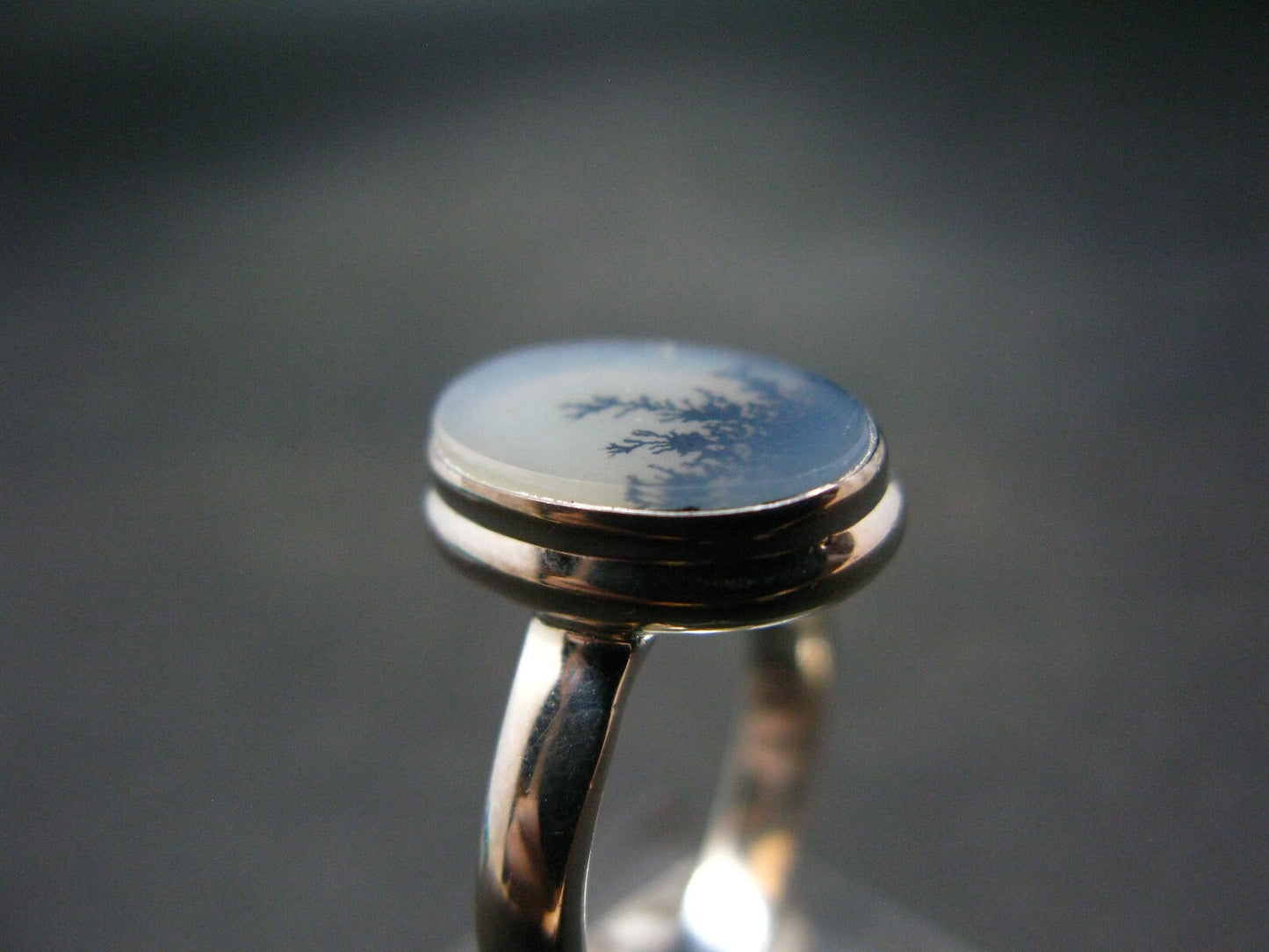 Moss Agate Silver Ring From Russia - 4.5 Grams - Size 9