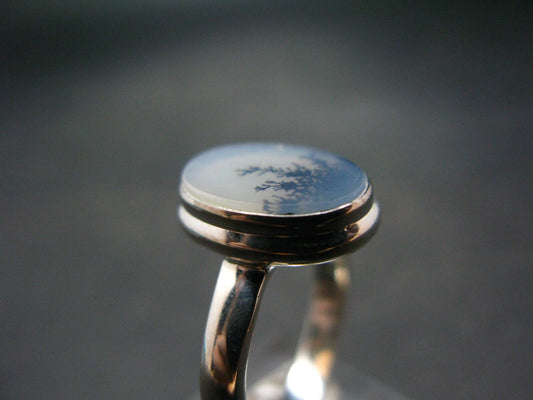 Moss Agate Silver Ring From Russia - 4.5 Grams - Size 9