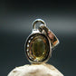 Yellow Citrine Gem Facetted Sterling Silver Pendant From Brazil With CZ - 0.7" - 1.21 Grams