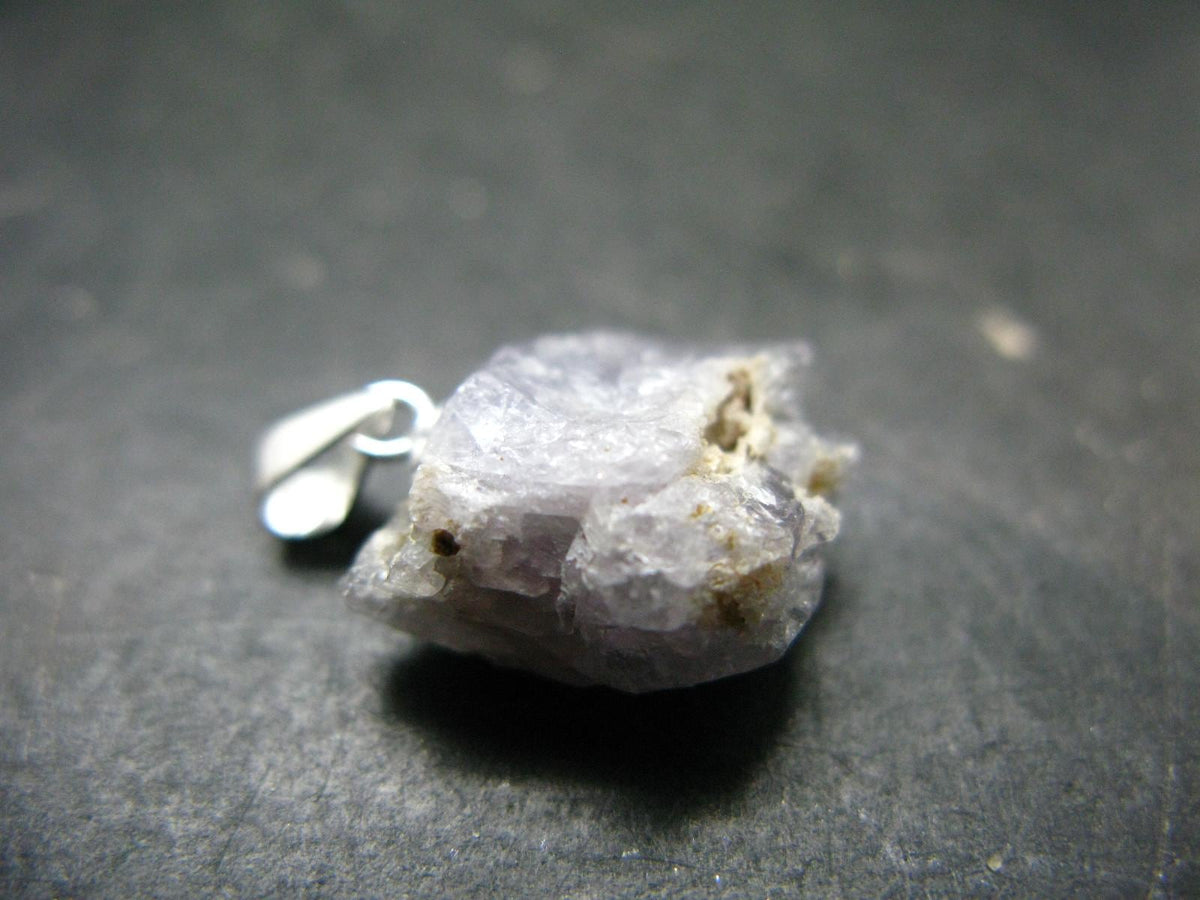 Rare Lilac Herderite Crystal Silver Pendant from Brazil - 0.8" - 1.81 Grams