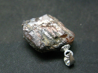Andalusite Crystal Pendant In Sterling Silver From Brazil - 1.0" - 3.14 Grams