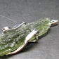 Gem Moldavite Tektite SS Pendant From Czech Republic - 1.8" - 5.1 Grams