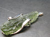 Gem Moldavite Tektite SS Pendant From Czech Republic - 1.8" - 5.1 Grams