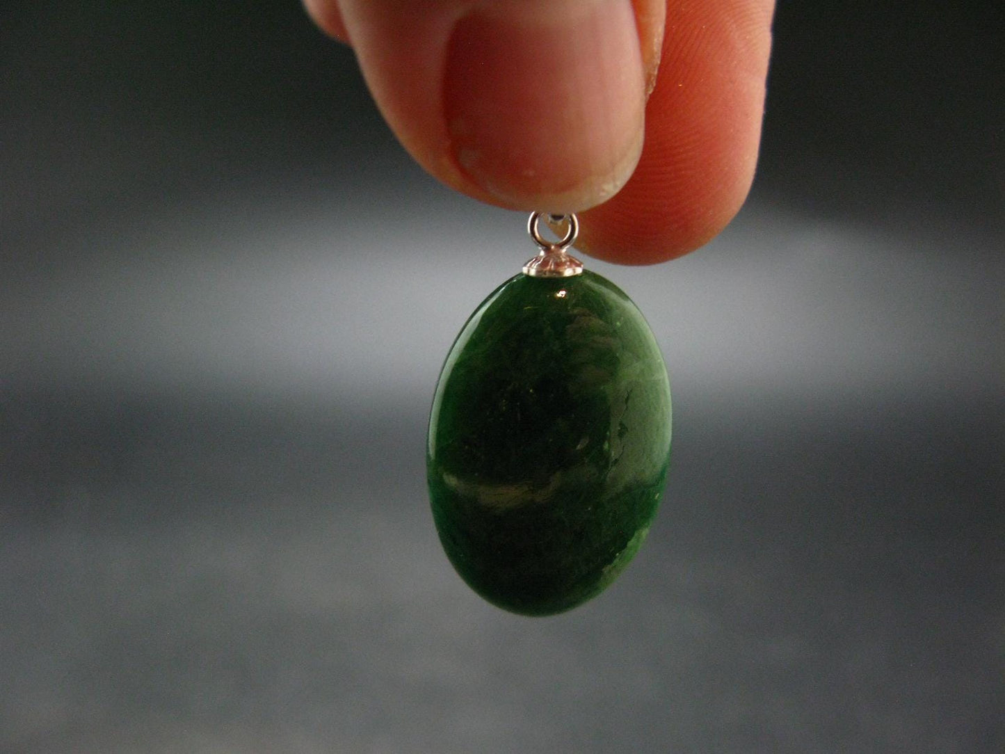 Tsavorite Gem Green Garnet Sterling Silver Pendant From Tanzania - 1.1" - 5.11 Grams