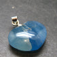 Lemurian Aquatine Blue Calcite Silver Heart Pendant from Argentina - 1.0" - 5.40 Grams