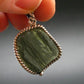 Moldavite Tektite Silver Clover Pendant from Czech Republic - 1.5" - 5.98 Grams