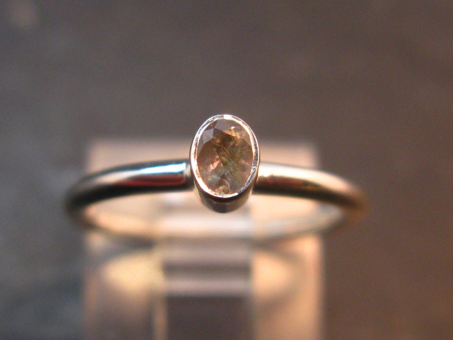 Genuine Alexandrite Gem Silver Ring From Russia - Size 4 - 1.35 Grams