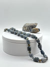 Raw Blue Sapphire Beaded Necklace: Natural Gemstone Healing Crystal